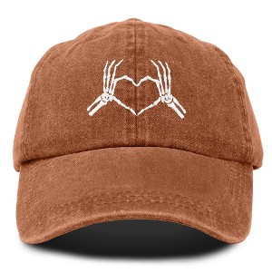 Dalix Heart of Bones Embroidered Cotton Dad Hat Adjustable Baseball Cap Womens - 1 of 4