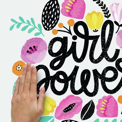 Girl Power Multicolor Vinyl Peel and Stick Wall Decal