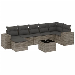 vidaXL Garden Sofa Set Grey, Dark Grey - 1 of 4