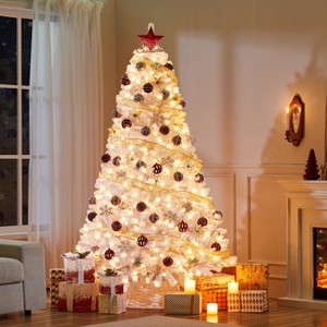 Yaheetech 4.5Ft/6Ft/7.5Ft/9Ft/12Ft Pre-lit Spruce Artificial Christmas Tree with 150 Incandescent Warm White Lights - 1 of 4