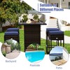 Costway 5PCS Patio Rattan Bar Table Stool Set Hidden Storage Shelf Cushioned - 4 of 4
