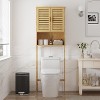 Coucheta Bamboo Bathroom Cabinet - Freestanding Over-The-Toilet Storage with Adjustable Shelf and Doors, Space-Saving Rack for Bathroom - 4 of 4