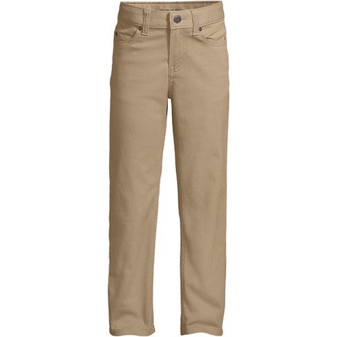 Lands' End Kids Iron Knee Stretch 5 Pocket Pants - 5 - Light Beige