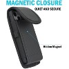Nakedcellphone Pouch Case for iPhone 16e 16 15 14 13 12 11 XR (with Metal Clip, Belt Harness, Magnetic Closure, Vegan Leather) - Black - 3 of 4