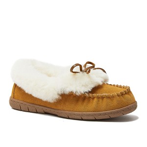 Lands' End Women's Fluffy Lined Indoor Outdoor Moccasin Slippers - 1 of 4