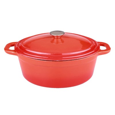 BergHOFF Neo 8 Qt Cast Iron Oval Covered Dutch Oven, Orange