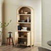 FONTOI Arched Decorative Cabinet, 3-Tier Arched Cabinet with Doors, Arched Bookshelf with Open Display Shelf for Home, Brown, 30"*76"*15" - 4 of 4