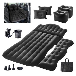 VEVOR Car Air Mattress, Inflatable Back Seat Car Camping Mattress, Flocking Travel Beds,Portable Sleeping Pad with Air Pump, 2 Pillows, Nozzle,Black - 1 of 4