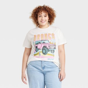 Women's Ford Bronco Short Sleeve Graphic T-Shirt - Off-White - 1 of 3