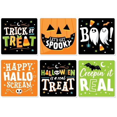 Big Dot of Happiness Jack-O'-Lantern Halloween - Funny Kids Halloween Party Decorations - Drink Coasters - Set of 6