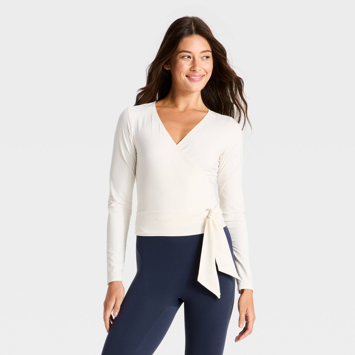 Women's Knit Long Sleeve Wrap Top - All In Motion™ - thumbnail 4