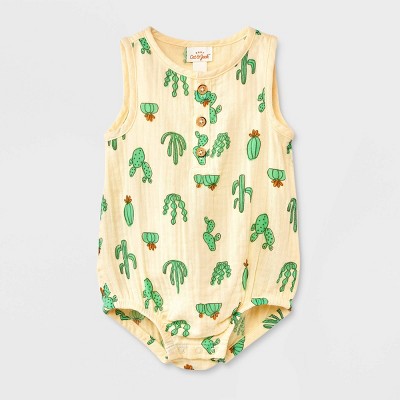 Image of Baby Cactus Romper - Cat & Jack™ Cream Newborn