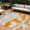 HomeRoots 9' X 12' Orange Beige And Ivory Abstract Washable Indoor Outdoor Area Rug - 2 of 2
