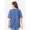 Woman Within Plus Size Elbow Sleeve V-Neck Baseball Tee - 3 of 4
