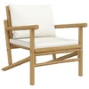 vidaXL 3 Piece Patio Lounge Set with Cream White Cushions Bamboo - 4 of 4