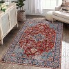 Area Rug for Dining Bedroom, Machine Washable, Carpet Non-Slip Low Pile Stain-Resistant Distressed Bistro Area Rug for Living Room Office - 3 of 4