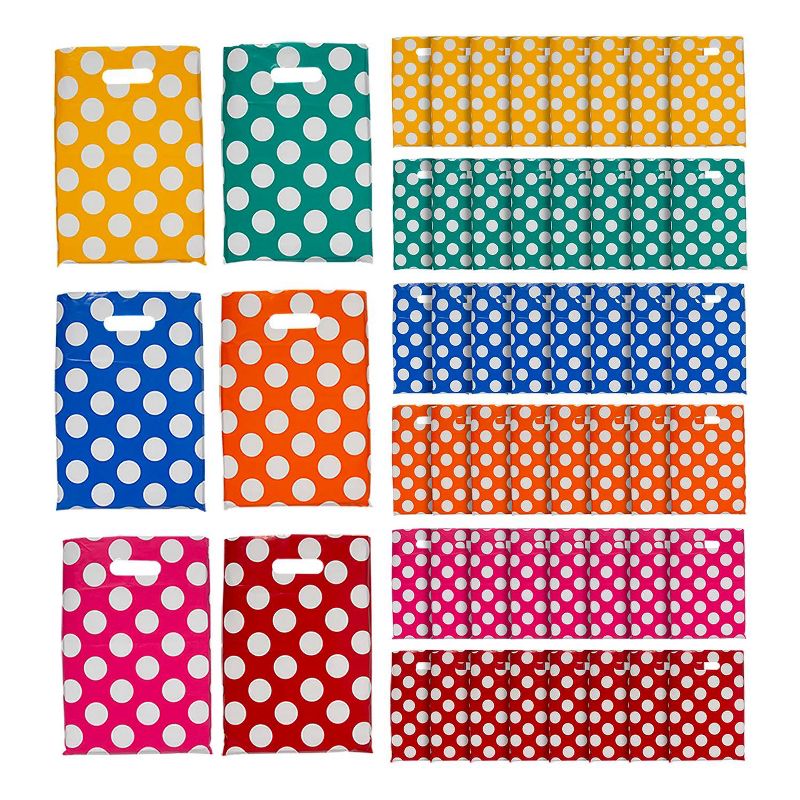 Fun Express 8 1/2" x 12" Bulk 50 Pc. Medium Polka Dot Plastic Treat Bags