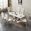 Dolonm 70" Modern Faux Marble Dining Table for 6 with Stainless Steel Base - 4 of 4