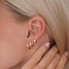 Small Sterling Silver Huggie Hoop Earrings Set for Women, 14K Gold Plated Hoops Stacks for Multiple Piercings - 2 of 4