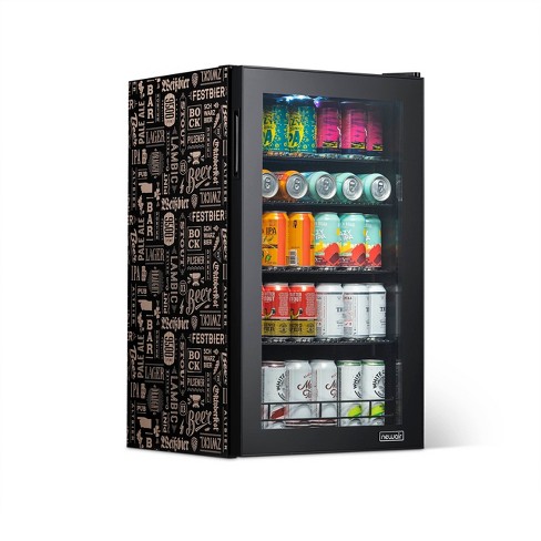 NewAir 60 Can Beverage Fridge with Glass Door, Small Freestanding Mini