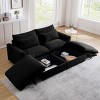 3 Pieces Modern Sofa With Storage Ottoman, Modular Couch Sectional Sofas Small With Pillows And Round Armrests, Small L Shape Sofa-Cuddlewood - 2 of 4