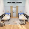 Okak Twin/Full Kids =Daybed Corner Bed Frame with Storage Bookcase & LED Light,Modern Bookcase Platform Bed,No Box Spring Needed - 3 of 4