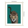 Amanti Art Curious green leopard by Sarah Manovski Wood Framed Wall Art Print - 3 of 4