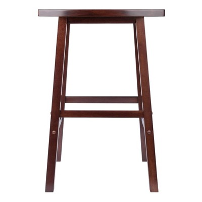 Walnut 29" Backless Saddle Style Bar Stool