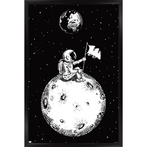 Trends International Lonely Spaceman Looks To Earth Framed Wall Poster Prints - 1 of 4