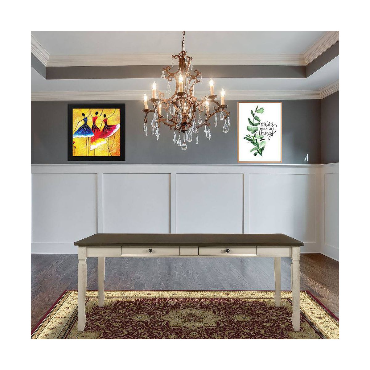 78" Fedele Dining Table Weathered Oak/Cream Finish - Acme Furniture - thumbnail 2