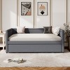VYNXARIA Gray Modern Style Twin Size Upholstered Daybed with Trundle - Ideal for Guest Rooms, Small Bedrooms & Study Rooms - 4 of 4
