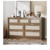 Freestanding Modern 7-Drawer Rattan Dresser with Metal Handles – 52" Wide Wooden Closet Clothes Storage Organizer for Bedroom, Living Room - 2 of 4
