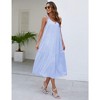 Spaghetti Strap Maxi Dresses for Women Loose Summer Casual Sundress V Neck Tiered Ruffle Beach Cami Long Dress - 4 of 4