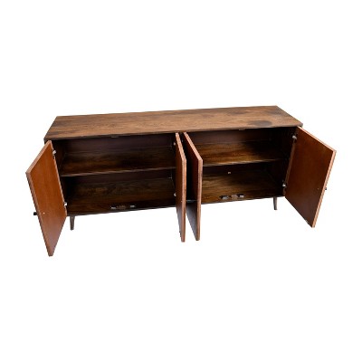 Sunburst Warm Brown Mango Wood 68" Sideboard Buffet Cabinet