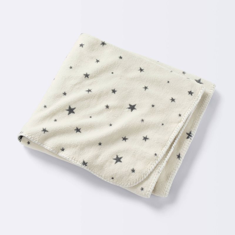Plush Baby Blanket Gray Stars - Gray - Cloud Island&#8482;, 1 of 6