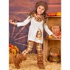 Thankful Pumpkin Tunic, Plaid Leggings And Scarf Set Mia Belle Girls - 4 of 4