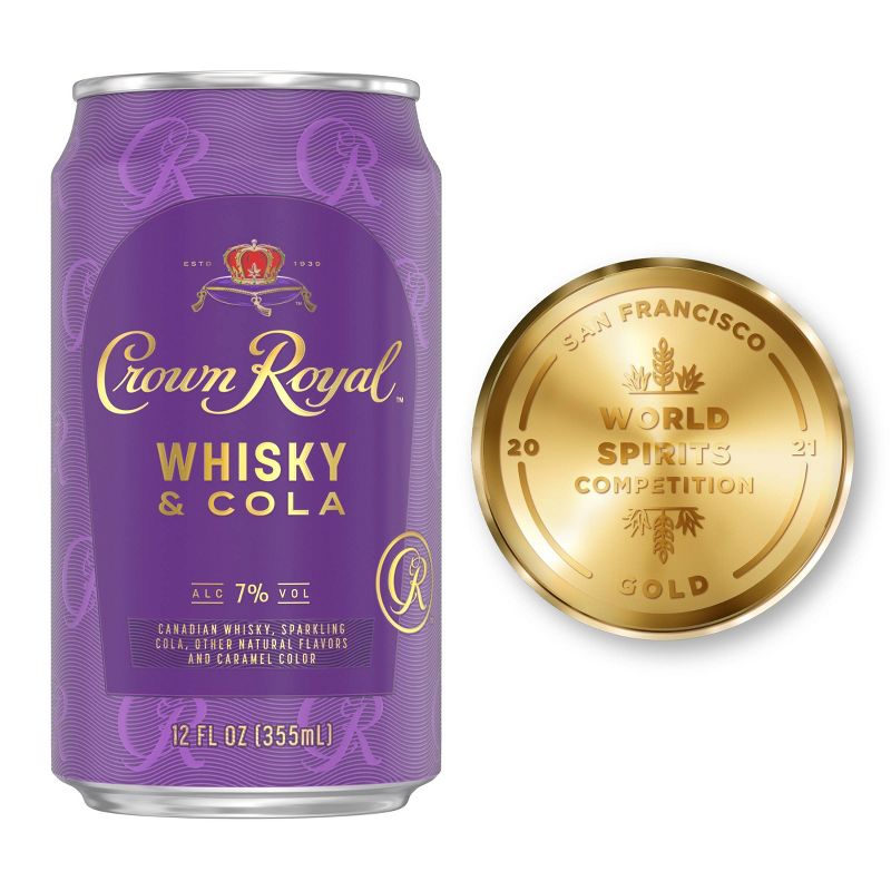 Crown Royal Whisky &#38; Cola Cocktail - 4pk/12 fl oz Cans, 5 of 7