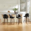 Art Leon Swivel Armless Barstool with Wood Legs, Set of 2 - 3 of 4