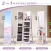 Tangkula 360° Rotating Mirrored Jewelry Cabinet Armoire 3 Color LED Modes Lockable - 4 of 4