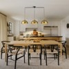 LLHZSY 3-Light Modern Linear Chandelier Brass Cluster Dome Kitchen Island Light - W53 1/5" - 4 of 4
