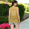 Anna-Kaci Women's Floral Crochet Cardigan Lace Trim Sleeveless Open Front Vest - 3 of 4