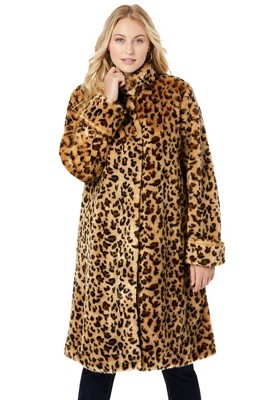 Jessica London Women’s Plus Size Faux Fur Swing Coat : Target