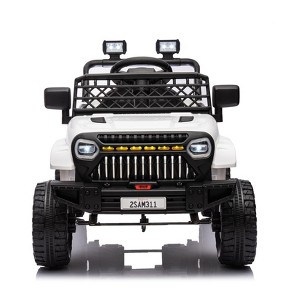 Kids Ride On Truck Car with Remote Control, 12V Battery Powered Toy Car with Spring Suspension, LED Lights, Music, for Girls Boys 3+ - 1 of 4