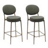 Homy Casa 29" Upholstered Velvet Bar Stools Set of 2 - 2 of 4