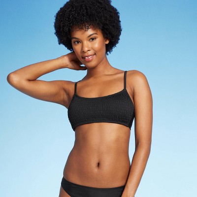 Women's Smocked Bralette Bikini Top - Wild Fable™ Black M : Target