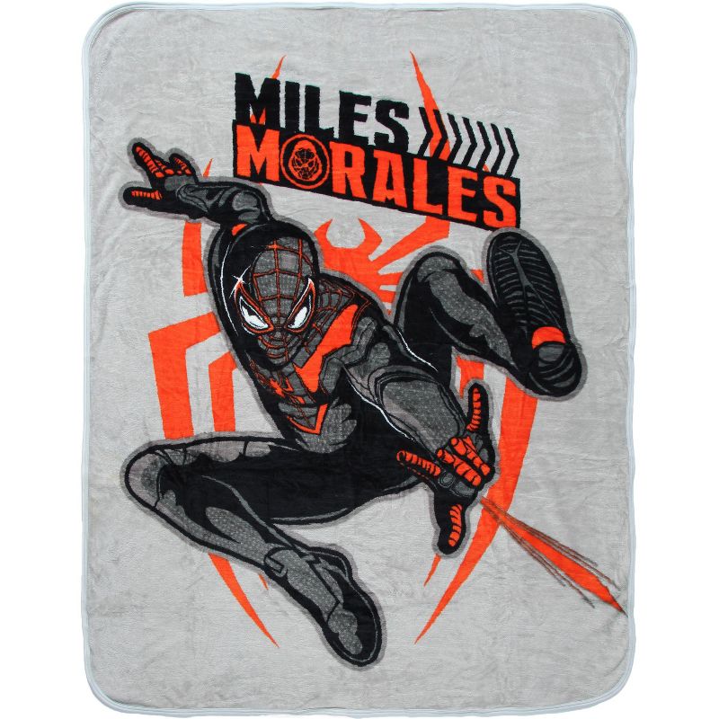 Marvel Miles Morales Spiderman Micro Raschel Throw Blanket 48" x 60" Multicoloured, 1 of 4
