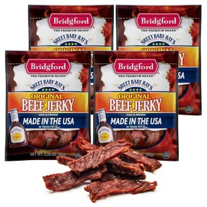 Bridgford Sweet Baby Ray’s Beef Jerky Original 3.25 oz - Healthy High Protein Beef Jerky for Your Dietary Preferences & On-the-Go Snacking - 1 of 4