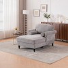 43.3''W Chenille Oversized Chaise Lounge Armchair with Wide Seat, Lazy Sleeper, and Rubber Wood Legs for Living Room and Bedroom - 4 of 4