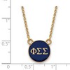 Black Bow Jewelry 14k Yellow Gold Plated Sterling Silver Phi Sigma Sigma Greek Life Necklace 18 Inch - 3 of 4