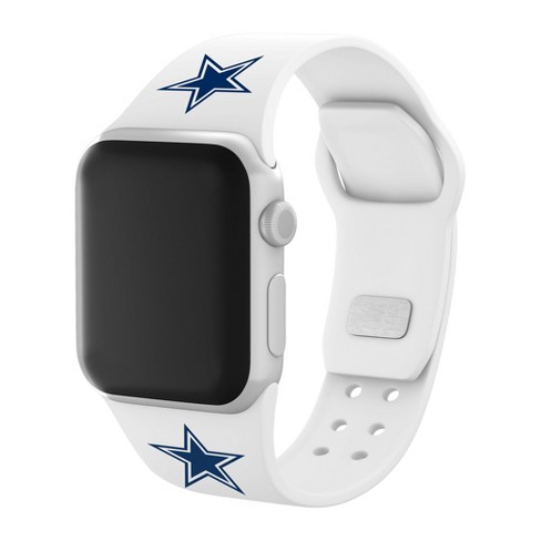 Nfl Dallas Cowboys Apple Watch Compatible Silicone Band 42/44/45mm - White  : Target